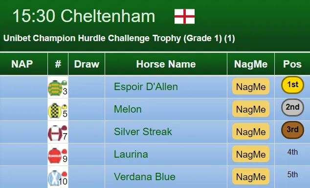 Champion Hurdle Result 2019