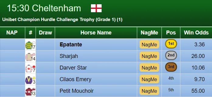 Champion Hurdle Result 2020