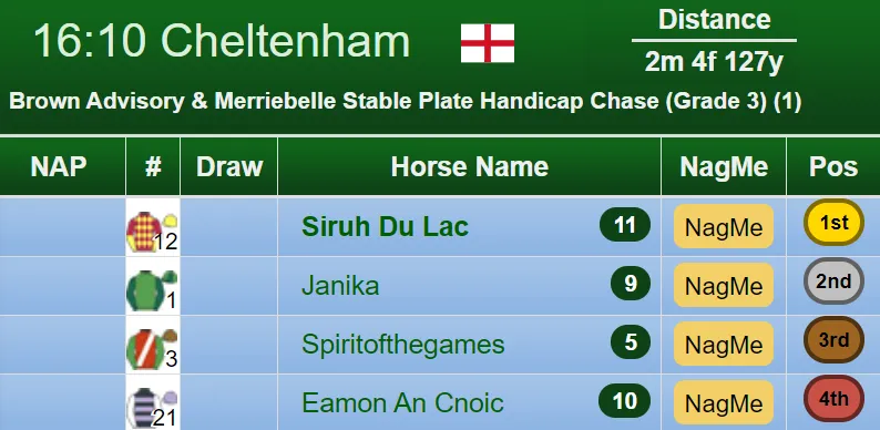 Brown Advisory & Merriebelle Stable Plate Handicap Chase 2019
