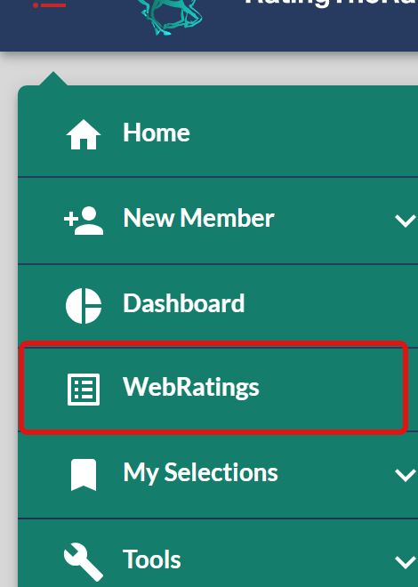 WebRatings in the main menu