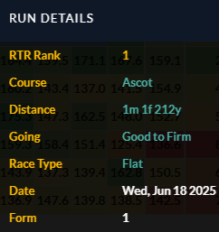 Hover tooltip showing details of a run